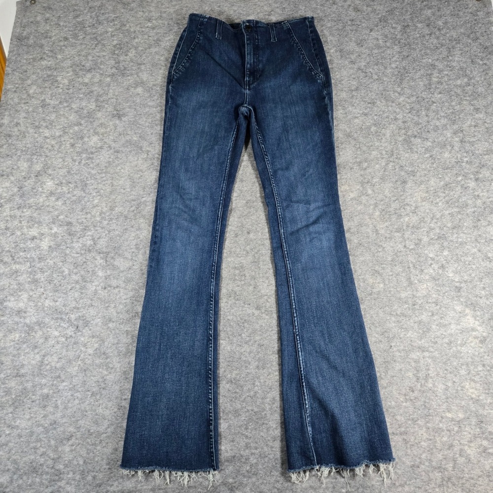 We The Free Womens Blue Just Float On Flare Boho Raw Hem Jeans 27